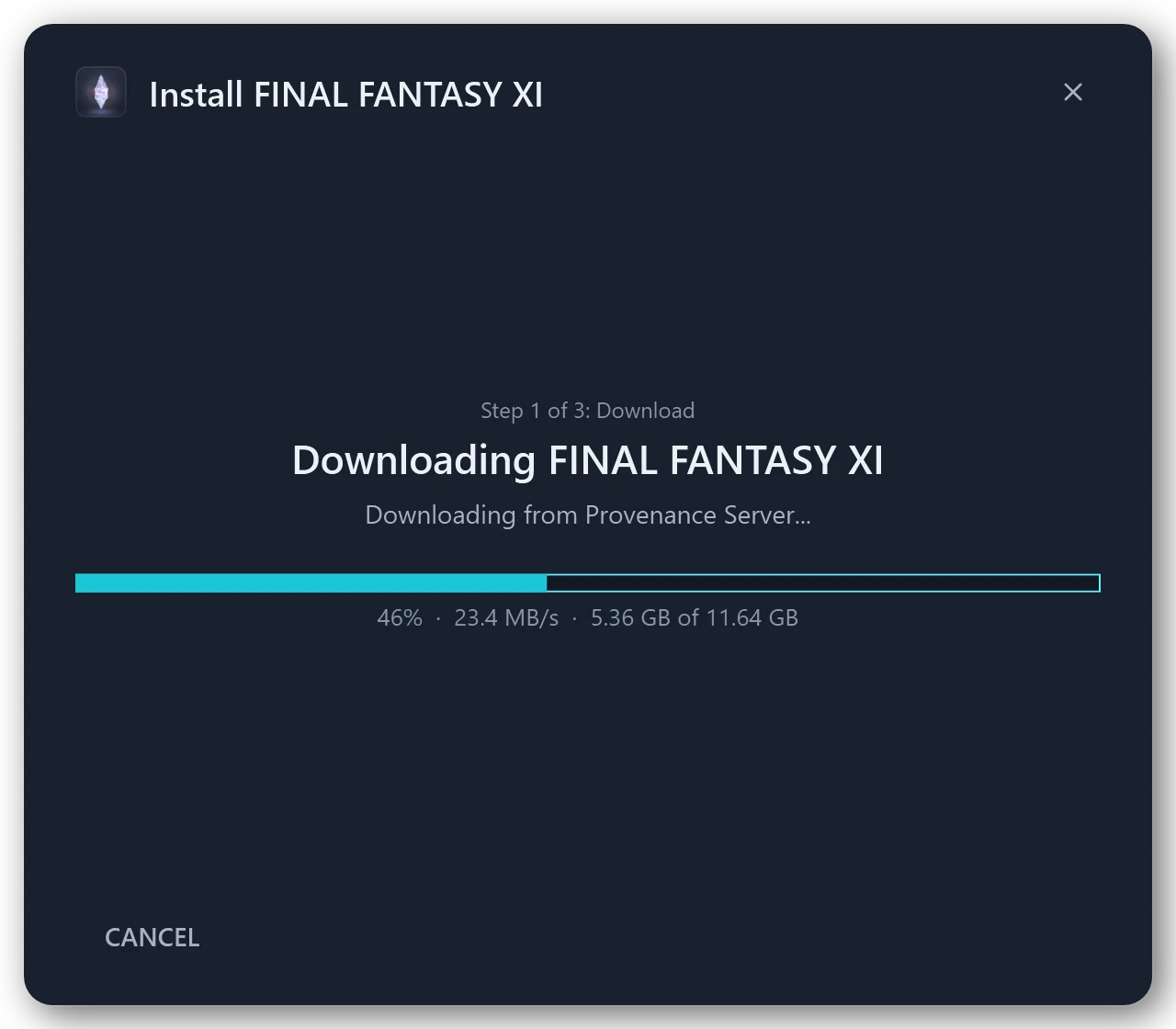 Provenance installing FINAL FANTASY XI